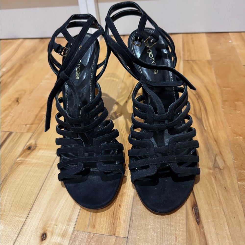 Sergio Rossi Black Strappy Heels